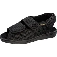 Fischer-Markenschuh Ortho Hausschuh 3 Klettverschlüsse, Weite K, Frotteefutter