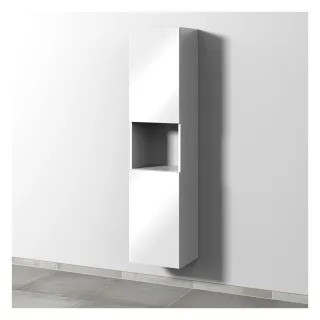 Sanipa 3way Hochschrank mit 2 Türen und 1 offenem Fach, Weiß-Glanz SF11678