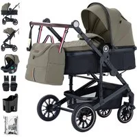 Daliya® Kombi-Kinderwagen NEOMOVE 3in1 Kinderwagen mit i-Size Babyschale & Buggy, (Reise-Set, 10-tlg), Kinderwagen mit i-Size Babyschale, Alu-Rahmen, Großer Einkaufskorb