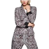 Marc Cain Jerseyblazer Mon Cherry Premium Damenmode Blazer mit Leo Print, ungefüttert, leicht tailliert