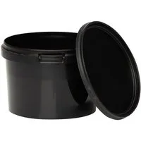 BENBOW Aufbewahrungssystem Eimer mit Deckel 30 20 10 5 3 1 0,5 L Schwarz Lebensmittelecht Eimer, Polypropylen - Lebensmittelecht, Geschmacksneutral, Auslaufsicher, (1-tlg., PZH-, BRC- und DIN-ISO-zertifiziert), für Lebensmittel, Farben, Chemikalien