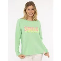 Zwillingsherz Sweatshirt "Smile" mit fröhlichem Statement-Print