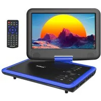 TWUFY 11,5" Tragbarer DVD-Player mit 9,5" HD-Schwenkbildschirm Portabler DVD-Player (6 Stunden Akkulaufzeit, Sync-TV/USB/TF-Karte-Unterstützung)