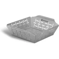 BURNHARD® Grillschale Edelstahl Grillkorb klein 19 x 19 x 5,5 cm, Grillkorb 23,5x19x5,5 cm