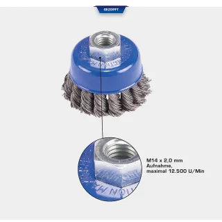 Brilliant Tools Topfbürste, Ø 65 mm mit M14 x 2,0 mm Aufnahme - BT103103