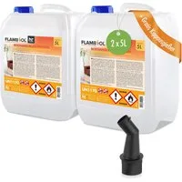Höfer Chemie GmbH Bioethanol 2x 5L FLAMBIOL® Bioethanol 96,6% Premium für Kamine & Ethanol-Brenner, 10 l, (2-St), Sauberer Brennstoff für Kamine und Feuerstellen