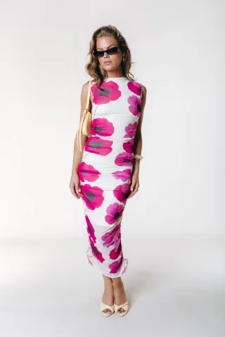Colourful Rebel - Donna Printed Mesh Midi Dress multicolor - Gr. - XL