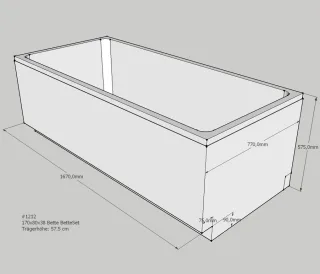 Neuesbad Wannenträger für Bette Set 170x80 SW11066