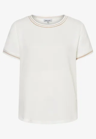 MORE & MORE - Blusenshirt mit Kontrastabschlüssen weiß - Gr. - 38