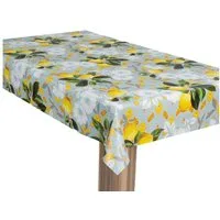 laro Tischdecke Wachstuch-Tischdecke Gartentischdecke Zitronen Blütenpracht