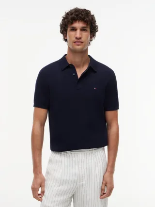ESSENTIAL COTTON KNITTED POLO Desert Sky - Gr. - XL