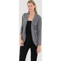 malito more than fashion Cardigan malito Damen Strickjacke lang, Cardigan im eleganten Design, angesag Strickjacke in Melange Optik Einheitsgröße