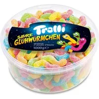 TROLLI Süßigkeit, Trolli saure Glühwürmchen gezuckertes und saures Fruchtgummi 1000g