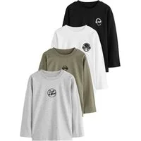 Next Langarmshirt 4er-Pack Langarmshirts mit kleiner Grafik (4-tlg)
