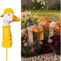 Online-Fuchs Gartenstecker BLUMENSTECKER Gartenfiguren Gänsehals, Gans (Ca. 16 bis 17 cm groß) Deko Beetstecker für draußen