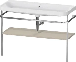 Duravit Happy D.2 Plus c-shaped Set mit Metallkonsole Taupe Seidenmatt 1175x490x850 mm - HP4839N6060 HP4839N60600000