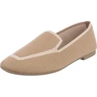 Ital-Design Atmungsaktiver Slipper für Damen – Komfort und Stil Slipper (91261199) Blockabsatz Mokassins in Hellbraun