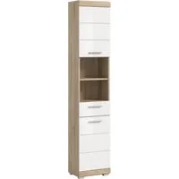 welltime Hochschrank SIENA, Breite 37cm, 2 Tür, 1 Schubkasten, 2 offene Fächer, MDF-Front (1-St., TOPSELLER) in verschiedenen Farben erhältlich, Badmöbel, Badschrank, Schrank, Bad