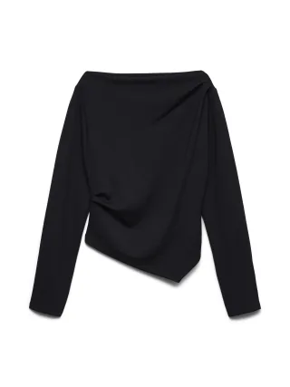 VERO MODA - VMMILLE LS BOATNECK SHORT TOP JRS NOOS Black - Gr. - XS