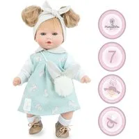 Marina & Pau Anziehpuppe Leni 40 cm mit langen Haaren & Schnuller Weichkörper für Kinder
