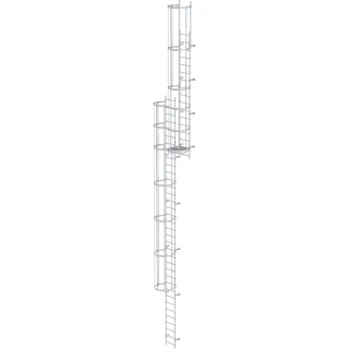 Munk Mehrzügige Steigleiter mit Rückenschutz (Bau) Aluminium blank - 510140
