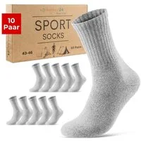 sockenkauf24 Tennissocken 10 Paar Damen & Herren Sportsocken atmungsaktiv Arbeitssocken Baumwolle