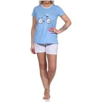 Normann Pyjama Damen kurzarm Shorty, Schlafanzug mit Pünktchen - 112 10 736