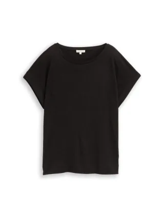 Tom Tailor - Locker geschnittenes T-Shirt schwarz - Gr. - XS