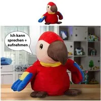 CEPEWA Plüschfigur Sprechender Papagei Aufnahme Wiedergabe 18x12,5x10cm Polyester Plüsch