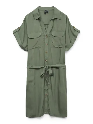 VERO MODA - VMBUMPY SS SHORT SHIRT DRESS WVN NOOS - Gr. - XL