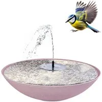 matches21 HOME & HOBBY Wasserspiel Solar-Brunnen Set für draußen - 45 cm Schale rosa, (1 tlg), Wasser-Fontäne als Solar Spring-Brunnen Garten-Deko Vogeltränke