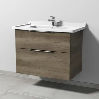 Sanipa 3way Waschtischunterbau zu Duravit Starck 3 Waschtisch mit 2 Auszügen, Eiche-Nebraska UM71137