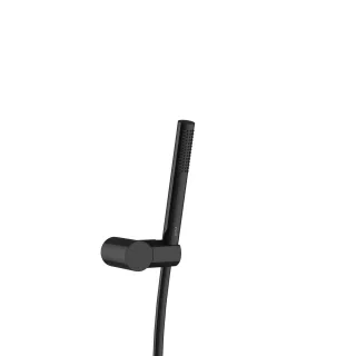 VitrA Universal Round Handbrause-Set Prime Stick mit Wandhalterung Schwarz Hochglanz,A4592639 A4592639
