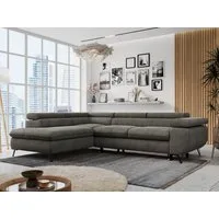 MKS MÖBEL Ecksofa PETER L, Set, Ecksofa L-form, HR35-Schaum, Wellenfederkern, Bettfunktion, Einstellbare Kopfstützen, Bettkasten