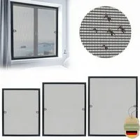Huracan Insektenschutz-Fensterrahmen Fliegengitter Fenster Insektenschutz mit Aluminium Rahmen, (Mückengitter Fliegenschutz Spannrahmen ohne Bohren und Schrauben, Größen 80×100, 100×120 & 120×140cm verfügbar), für Schlafzimmer Büro Küche