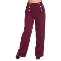 Banned Marlene-Hose Retro Adventures Ahead Burgunder Vintage Trousers 40er Jahre Stil
