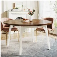 Tribesigns Esstisch Runder Tisch holz für 4-6 Personen, 120CM