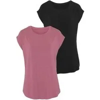 LASCANA Longshirt mit stark gerundetem Saum (2er-Pack) Sommertop aus luftigem Viskose-Stretch