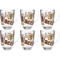 LEONARDO Latte-Macchiato-Tasse NAPOLI, 6-tlg., Glas, Latte Macchiato-Tasse, 380 ml, 3-farbig, 6-teilig