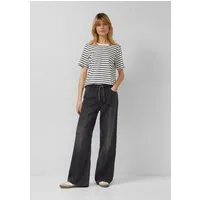 s.Oliver Weite Jeans Jeans-Hose SURI Jeans Suri / Regular Fit / Mid Rise / Wide Leg / mit Bindedetail