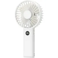 Zantan Handventilator USB Mini Handventilator 3600mAh Tischventilator Display Akku Weiß, 15 cm Durchmesser, Stufenlose Geschwindigkeit, 3600 mAh Akku, LED-Display, USB-Aufladung