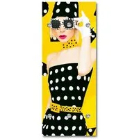 queence Wandgarderobe Brittany - Garderobe aus Acrylglas Frau gelb gepunktet Wandpanel (1 St), 50x120 cm - mit Edelstahlhaken