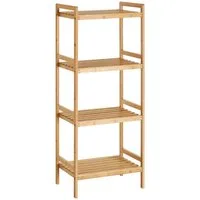 SONGMICS Badregal Bambusregal Küchenregal Bücherregal Standregal, für Bad, Küche, Wohnzimmer, Schlafzimmer, Balkon
