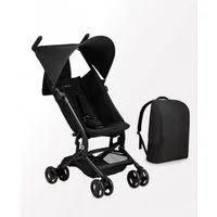 MoMi Kinder-Buggy MoMi GRACE Buggy Schwarz - superleicht - kompakte Größe inkl. Rucksack, 2-fach verstellbare Rückenlehne, doppelter Verriegelungsmechanismus