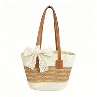 Zaewry Strandtasche Stroh-Strandtasche, geräumige Strohtasche, Strand-Schultertasche, Strohtasche mit Henkel