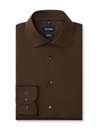 OLYMP - Modern Fit: Businesshemd braun - Gr. - 39