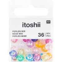 Rico Design Bastelperlen itoshii Regenbogen Holographisch, Perlen Set