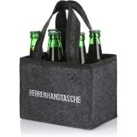 Nordstern Flaschenträger Herrenhandtasche aus Filz mit 6 Fächern - 20 x 16 cm (1-St)