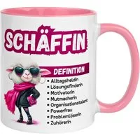 Momentals Tasse Chefin – „Schäffin - Definition“ – Geschenk Becher Chefin, Gratis Versand · Links-&Rechtshänder · Spülmaschinenfest