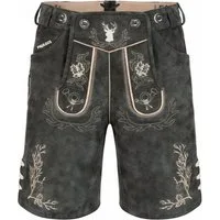 PAULGOS Trachtenhose Herren Lederhose Kurz mit Trägern 100% Echtleder - HK3